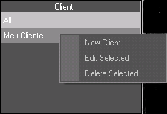 3 Apagar Um Cliente:Para apagar um cliente clique no cliente desejado e em seguida clique com o botão direito do mouse sobre o mesmo e selecione a opção