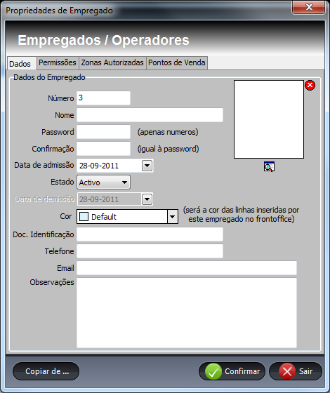 14 5. Configurações Finais Para poder movimentar nos comandos X64, tem que criar um ponto de venda (pág. 4) e atribuir um empregado a esse ponto de venda.