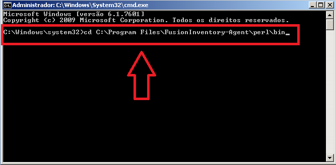 Note que uma linha será adicionada, e para finalizar o processo de configuração na mesma linha agora digite perl fusioninventory-agent e em seguida aperte ENTER no seu teclado.