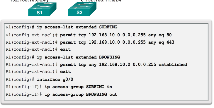 Configurar ACLs IPv4 estendidas Criando