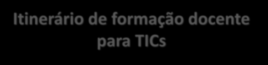 Itinerário de formação docente para TICs Unidade