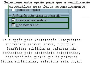 Para definir a linguagem padrão do Dicionário, selecione o idioma desejado a partir da caixa destacada na figua ao lado.