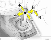 144 Condução e funcionamento O visor pisca durante alguns segundos quando se selecciona A, M ou R com o motor a trabalhar e o pedal do travão não premido.