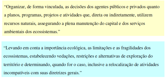 25 Zoneamento Ecológico-Econômico Decreto Federal 4297/02 Decreto Fedral 6288/07 Definir