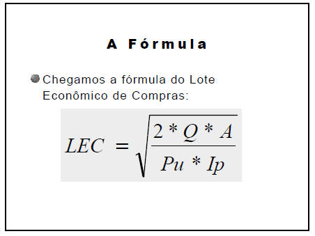 Fórmulas Aplicadas Paramos aqui.