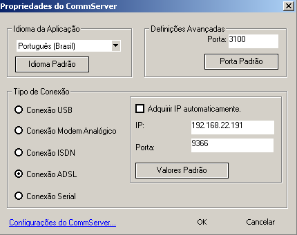 Utilizando o Manager de Administração do HiPath 1100 via IP.