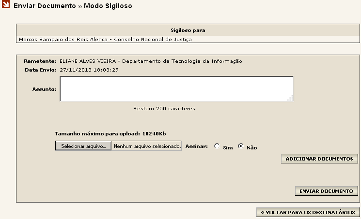 Observação: A utilização dessa tela está descrita no item seis. 9.