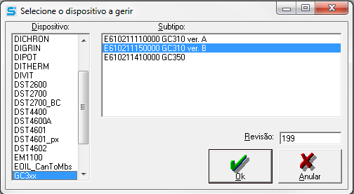 Se um portão serial fu selecionado, somente o primiera linha (que tem o endereço) pode ser mudada. Se o cumicação para ETHERNET fu selcionada, os outros campos pdem ser mudadi tambem.