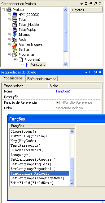 IHM ARION - Atos HMI Soft (Vs. 2.0.0.414) Na guia Gerenciador de Projeto clicar com o botão direito do mouse sobre o objeto Programas e criar um novo programa (Programa1).