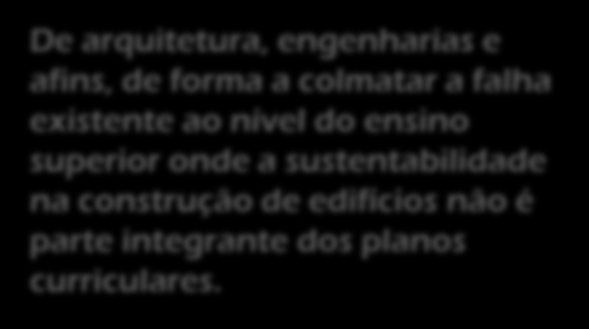 EMPRESAS DO SETOR DA CONSTRUÇÃO Empresas do setor da construção que possuam produtos ou serviços que contribuam para o desenvolvimento mais sustentável do setor.