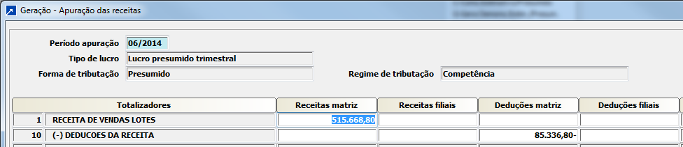 Portanto este somente irá interferir na forma de apresentação do demonstrativo.