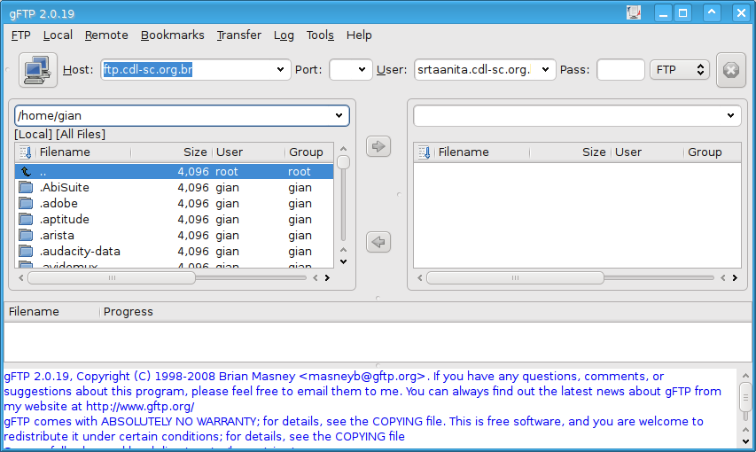 FTP: FILE TRANSFER PROTOCOL Protocolo usado para a transferência de arquivos