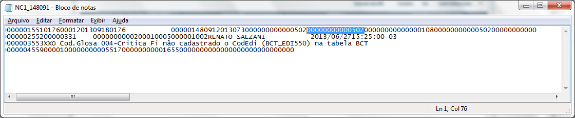 Registro R551 Seq 011 VL_TOT_CONT_FAT Registro R551 Seq 023 VL_TOT_CONT_NDC Informações Técnicas Tabelas