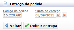 8. Registro data de entrega 8.1 Para um único pedido Após o pedido ser entregue ao Revendedor, você deverá informar a data de entrega para completar a operação.