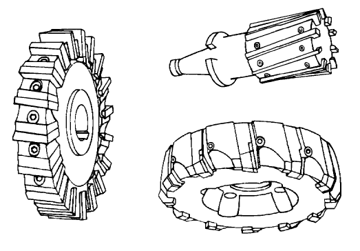 39 Figura 03: Ferramentas multicortantes utilizadas no processo de fresamento. Fonte: Metals Handbook apud Santos, 2001.