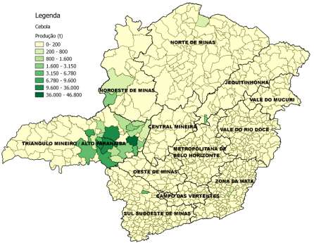 000 LOCALIZAÇÃO ESPACIAL Rio Paranaíba Alto Paranaíba 550 38.500 70.000 Patrocínio Alto Paranaíba 200 12.