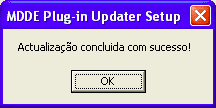 Manual de Utilizador MDDE Plug-in (Windows) 18 of 22 Se houver alguma atualização disponível prima "Iniciar Atualização" e posteriormente irá encontrar uma janela semelhante a esta: Durante o