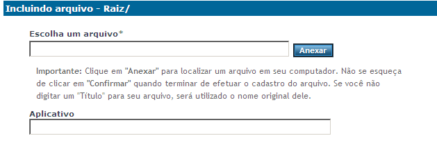 1º passo: Para cadastrar um documento/arquivo na pasta de arquivos de seu material de aula, clique no botão Incluir único, observando que a janela (tab) ativa seja Arquivo.