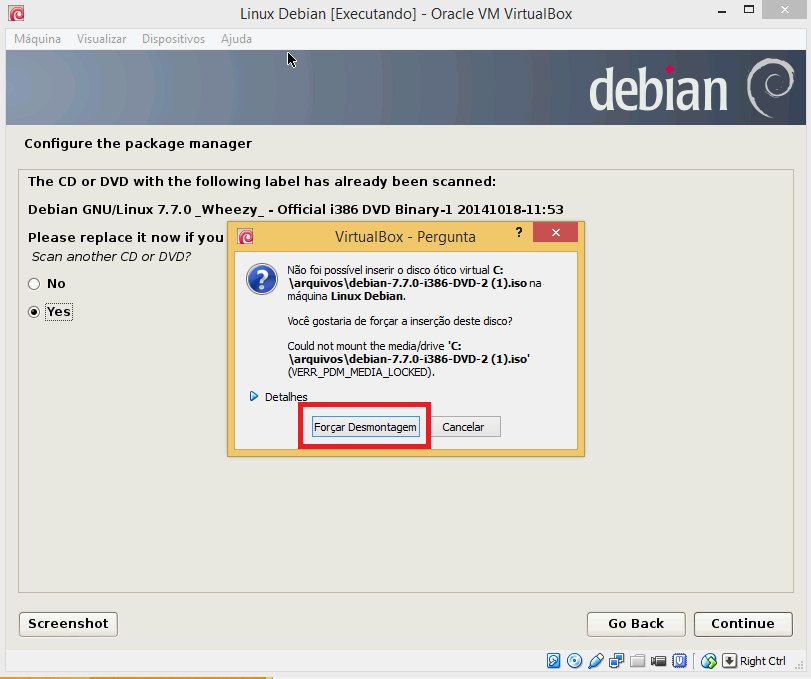 Selecione o Debian DVD 2. Figura 35.