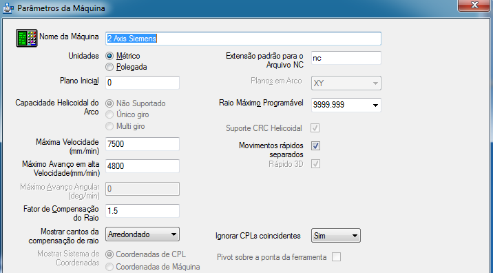 24 - avisar que a ferramenta está fora do plano de usinagem; - alertar se não forem ligadas as compensações de comprimento ou diâmetro quando forem solicitadas para uma ferramenta; - comunicar a