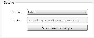 Importação Para que a importação tenha sucesso, o usuário precisa estar logado com sua conta no Lync.