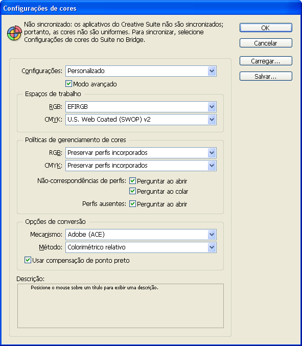 GERENCIAMENTO DE CORES EM APLICATIVOS DE LAYOUT DE PÁGINA 41 Adobe InDesign As seções a seguir descrevem as configurações recomendadas para o uso do Adobe InDesign CS3 com o servidor de cores.