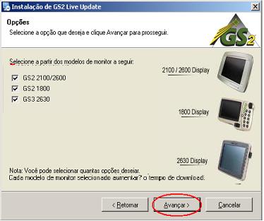 7. Selecione a caixa relacionada ao monitor que você possui para descarregar o software correspondente e