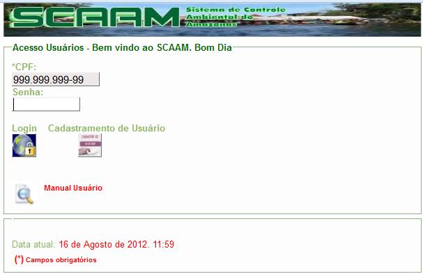 8 1.2 ATUALIZAÇÃO DO CADASTRO Informar o CPF e a senha JÁ CADASTRADA No caso de usuários que nunca acessaram o sistema utilizarem a senha 12345 Clicar no ícone o sistema abrirá a tela de Manutenção