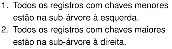 34 Árvores de busca binária Para qualquer nó que