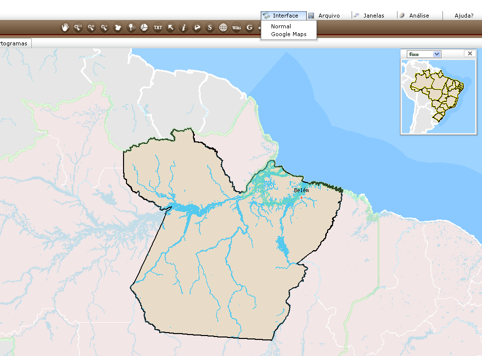 3. Barra de Menus A barra de menus, localizada no topo superior direito (figura 02), possui diversas funcionalidades de interação com o usuário.