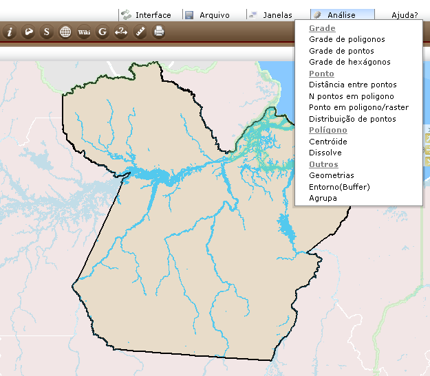 3.4 Ferramenta Análise A ferramenta Análise oferece diversas opções de análise e geoprocessamento.