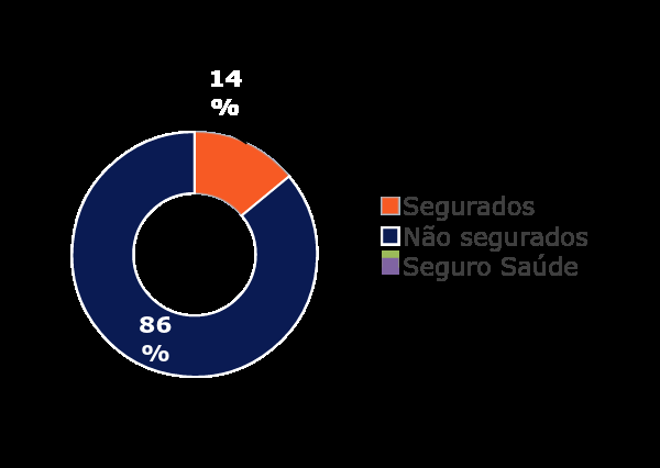 VISÃO GERAL DA INDÚSTRIA Brasil: Subpenetração nos principais segmentos de seguros SEGURO SAÚDE: 50,7 milhões de segurados ODONTOLÓGICO: 21,0 milhões de segurados (% da população total) (% da