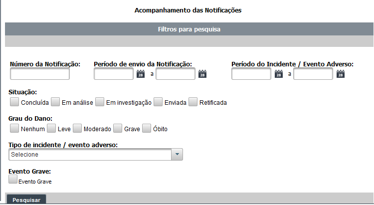 CONSULTA DE NOTIFICAÇÕES REALIZADAS O NSP pode acopanhar suas notificações