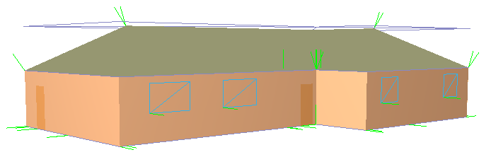 Definição de uma parede exterior no software de modelação tridimensional.