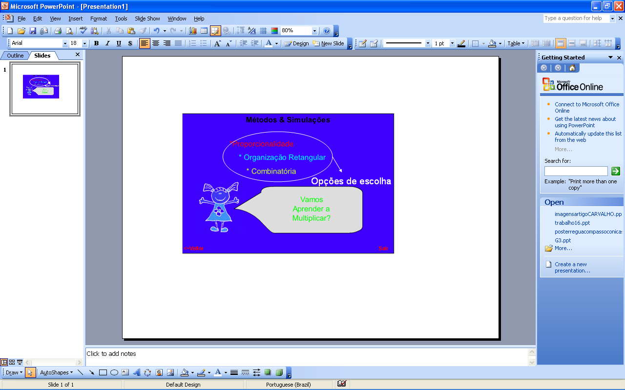 Figura 14: segunda tela de apresentação. Figura 15: tela de opções para iniciar os estudos com o software SISMULT. Figura 16: simulação do item organização retangular. 3.