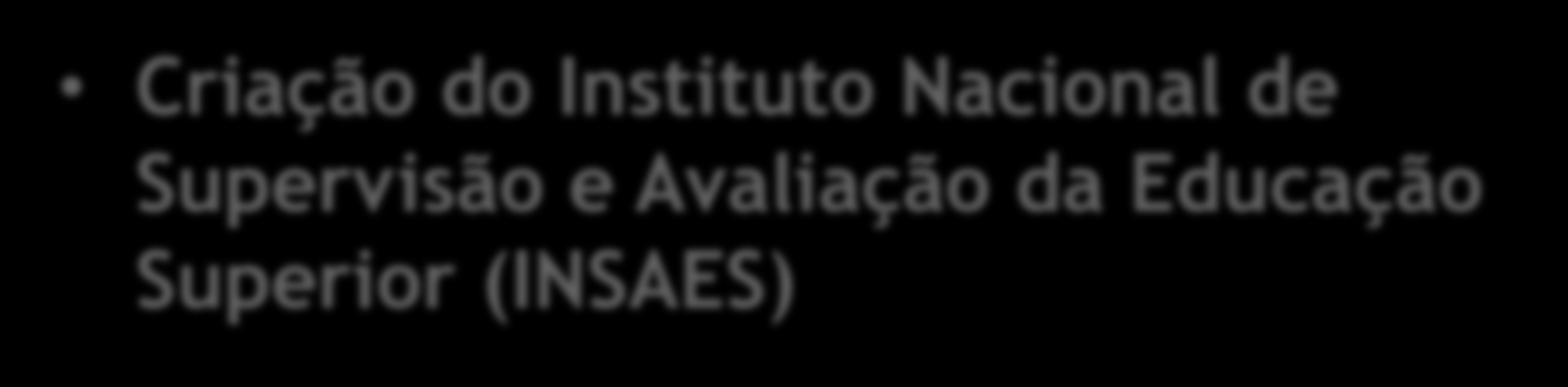 Criação do Instituto Nacional de