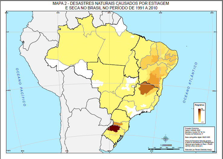 Desastres naturais no Brasil estiagem