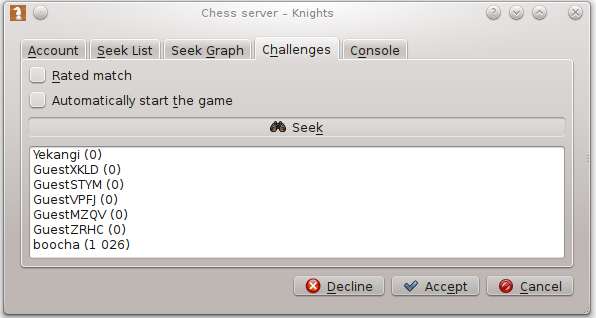 2.3 Janela do servidor de xadrez Se você optou por jogar em um servidor de xadrez, terá que autenticar-se primeiro.