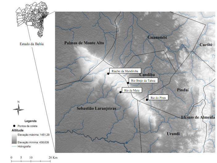 36 ANEXOS - Figuras Figura 1 - Localização dos rios amostrados no Parque Estadual da Serra dos Montes Altos, Bahia, Brasil.