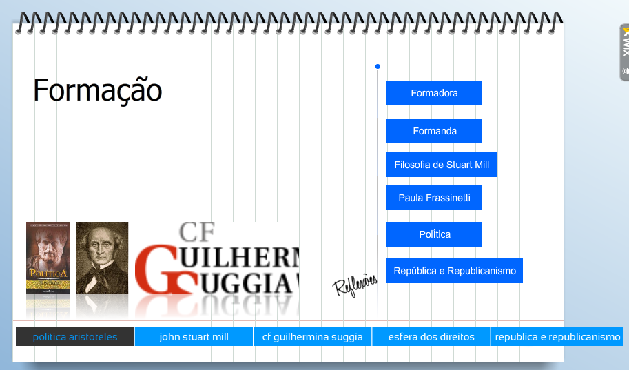 Transmite as suas reflexões, mesmo as espontâneas que tem o cuidado de anotar de modo informal nos textos que usa e analisa nas aulas (docs com anotações digitalizados).