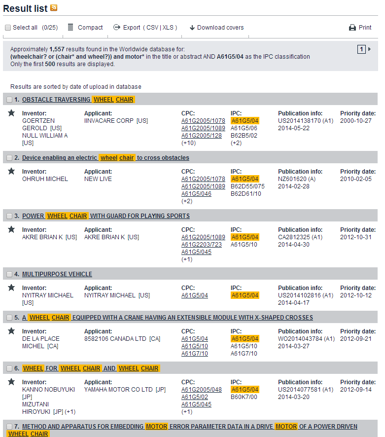 Durante a análise da lista de resultados, os documentos de