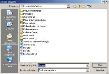 4º Passo: Selecione o arquivo que deseja anexar, clique no botão. Obs.: Para gravar o anexo recebido, clique em com a seguinte mensagem:.