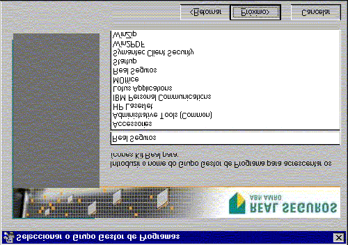 Selecione o t ipo de inst alação: Par a inst alar em um micr o f or a de uma r ede ou no ser vidor da rede, deixe as três opções marcadas.