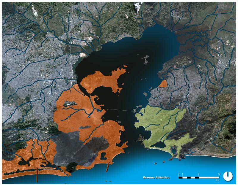 BAÍA DE GUANABARA 2012 Existência de ETEs já implantadas e operando abaixo de sua capacidade nominal ETE Sarapuí Q Projeto = 3,0 m³/s Q Atual