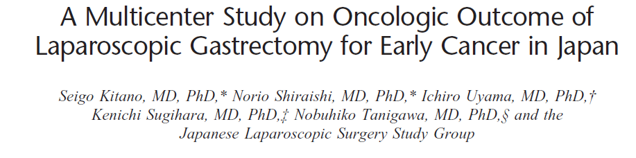 RESULTADOS ONCOLÓGICOS Kitano & Tanigawa, 2007 Retrospective 1212 pacients Laparoscopic gastrectomy gastrectomia