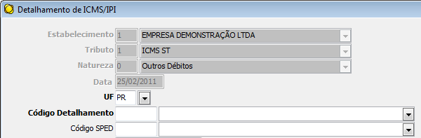 SALDO CREDOR ANTERIOR Em Tributos, criada a rotina Saldo Credor de ICMS-ST.