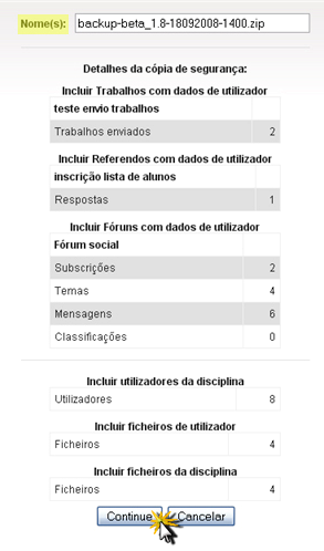 0. Backup de página 0. Backup de página Para ficar com cópias de segurança das suas páginas, guardadas no seu computador, é necessário seguir os seguintes passos.