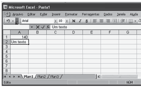 A planilha a seguir foi criada no Microsoft Excel 2007, em português.