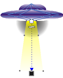 Para a cúpula faça outra elipse com a mesma cor de preenchimento da base com as mesmas formas de linhas (deixe estas duas camadas abaixo das demais para que a base apareça na frente).