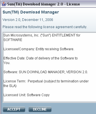 Figura 5 - Abrir o arquivo para iniciar o download Clique no botão Open e será iniciado o processo de download do software Sun Download Manager.